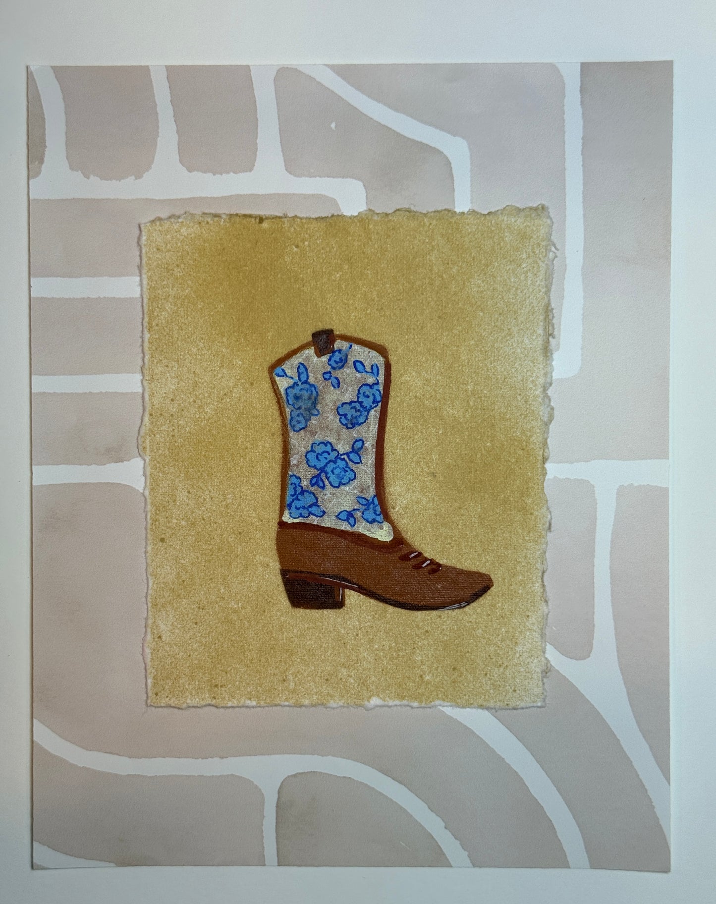 Cowboy Boot (Blue Floral)