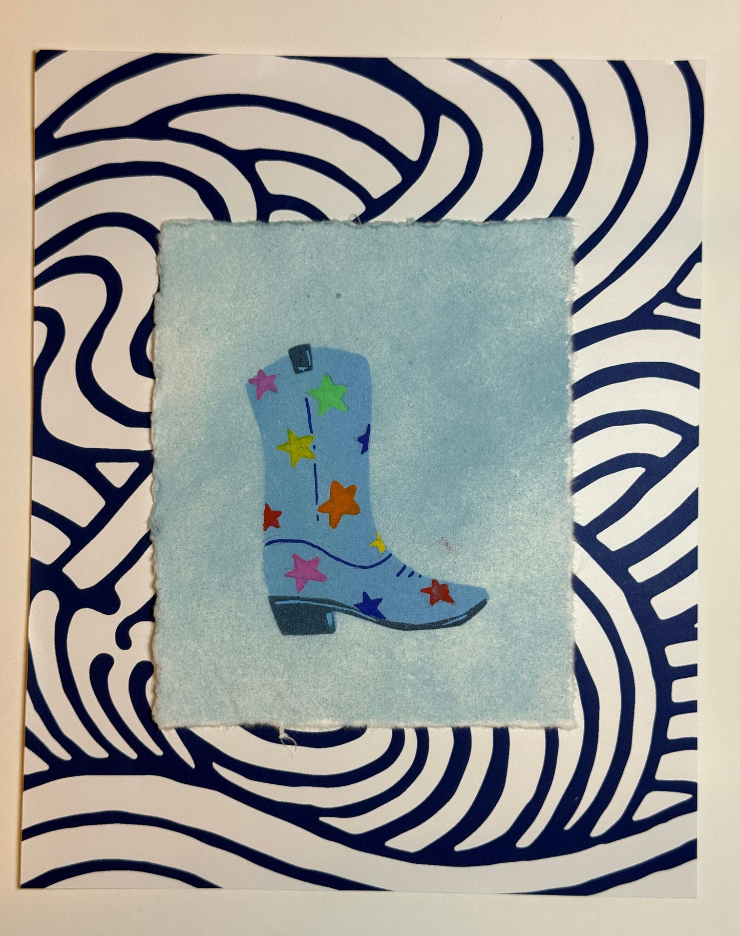 Cowbow Boot (Blue with stars)