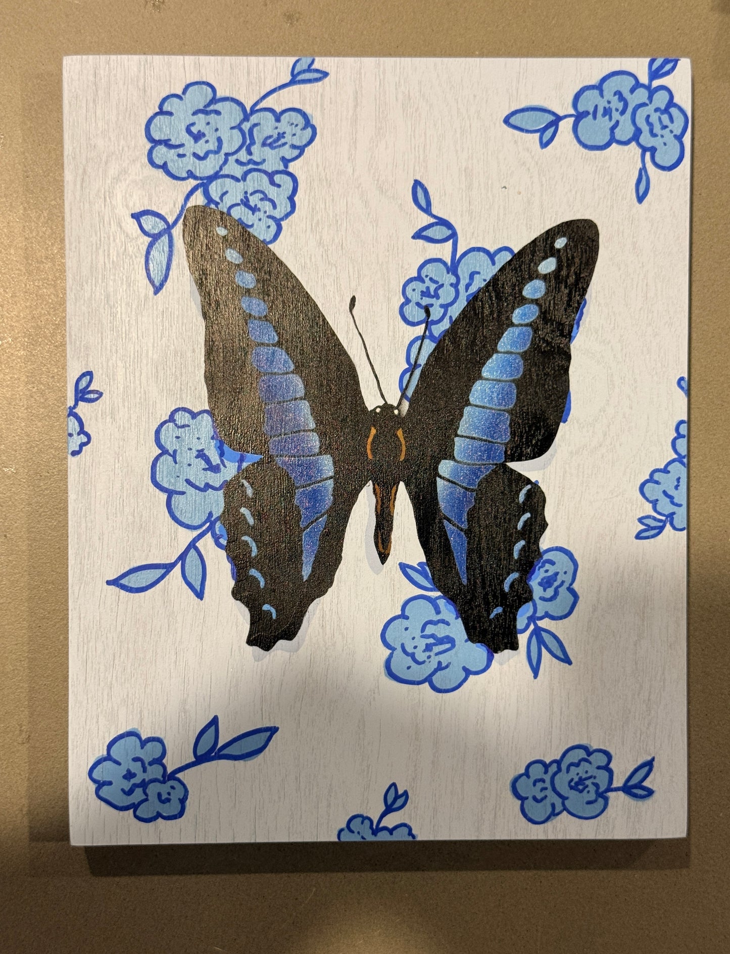 Blue Triangle (Floral)