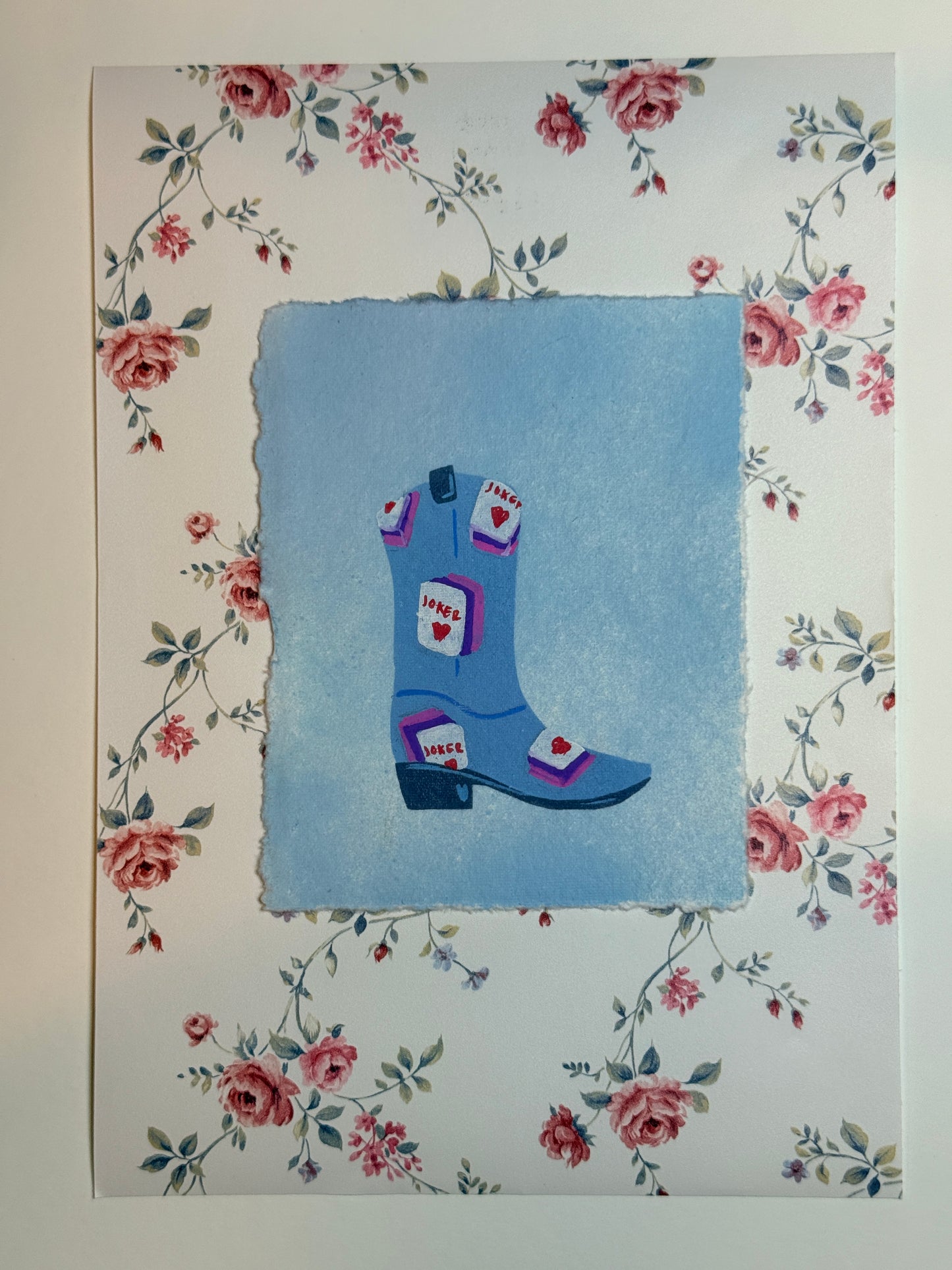 Cowboy Boot (Mahjong: purple and pink tile)