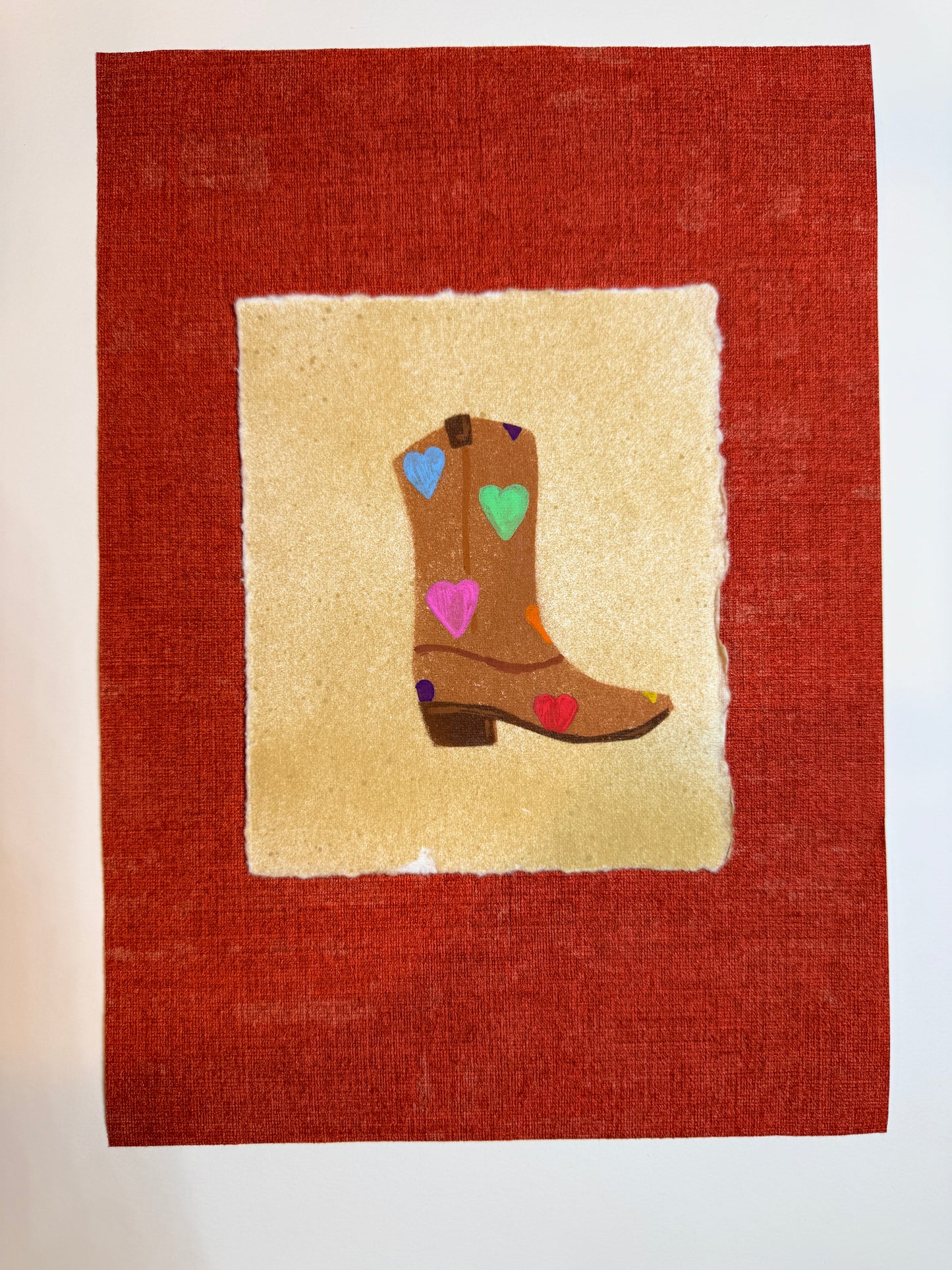 Cowboy Boot (Brown w/ hearts)