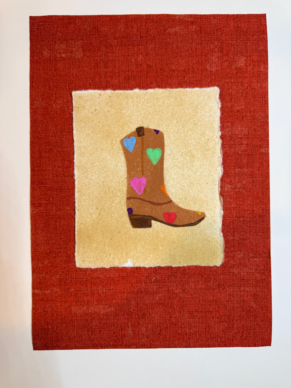Cowboy Boot (Brown w/ hearts)
