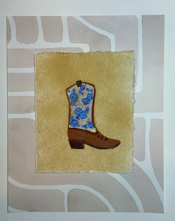 Cowboy Boot (Blue Floral)