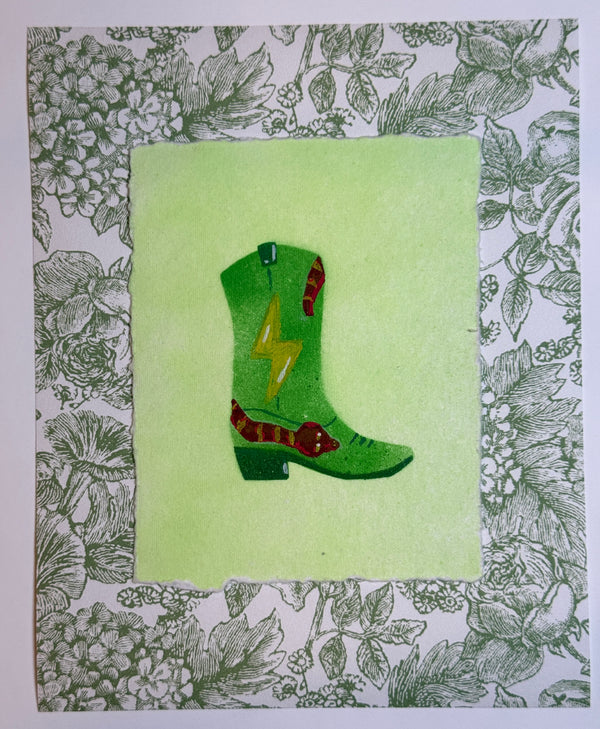 Cowboy Boot (lightning and Snake)